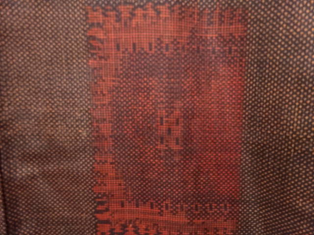 JAPANESE KIMONO / ANTIQUE KIMONO / DORO OSHIMA TSUMUGI / WOVEN SHIKISHI PATTERN